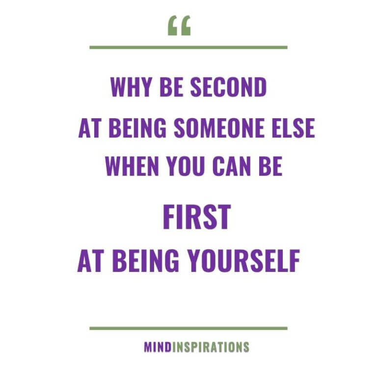 first being yourself